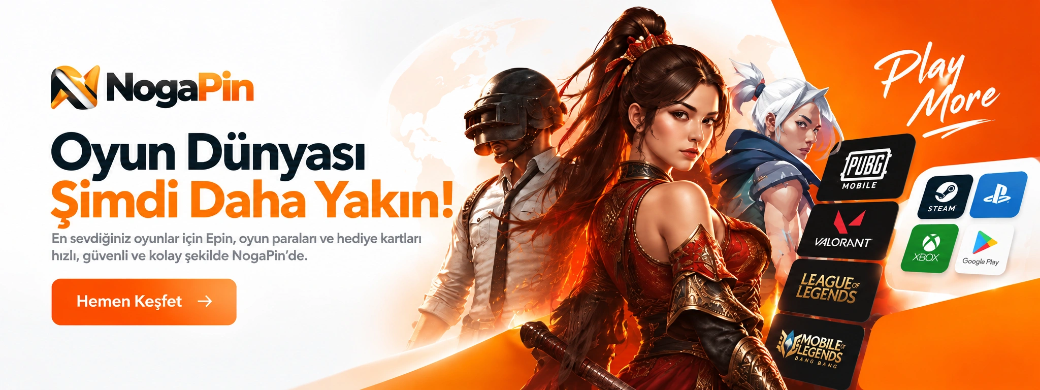 NogaPin — Oyun Dünyası Şimdi Daha Yakın! Epin, oyun paraları ve hediye kartları.